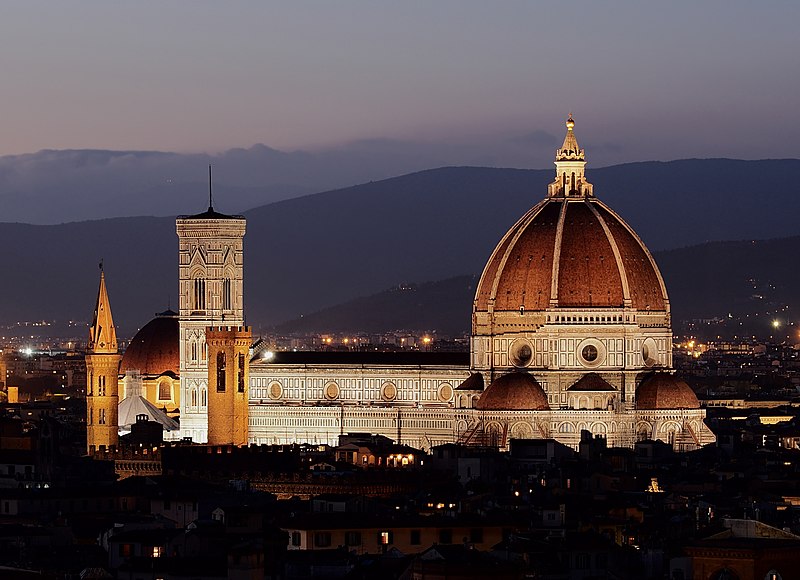 Florence Duomo (Cathedral Square) as seen from Michelangelo hill. Tuscany, Italy.