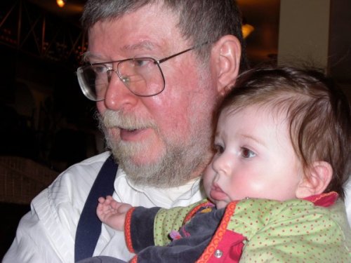 Ye Olde Editor with Sunburn and Granddaughter Number One