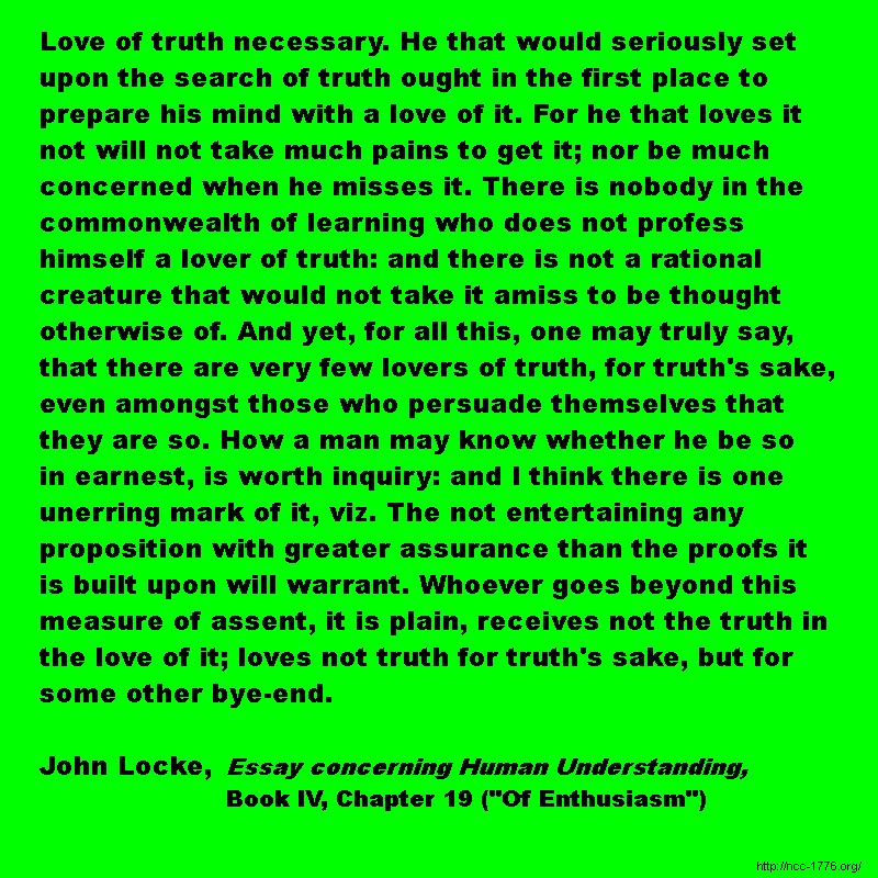 John Locke: Love of Truth Necessary